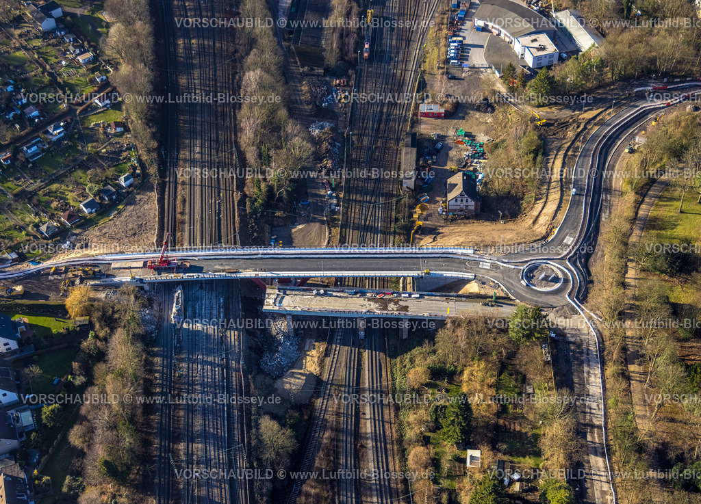 Bochum240103809 | Luftbild, Baustelle Abriss der Lohringbrücke in Altenbochum, Baustelle mit Neubau Kreisverkehr, Grumme, Bochum, Ruhrgebiet, Nordrhein-Westfalen, Deutschland