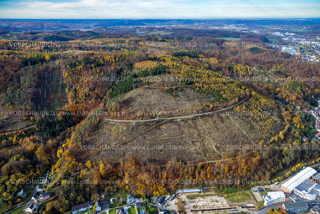 Hagen251102003 | Luftbild, Waldgebiet mit Waldschäden, Hohenlimburg, Hagen, Ruhrgebiet, Nordrhein-Westfalen, Deutschland