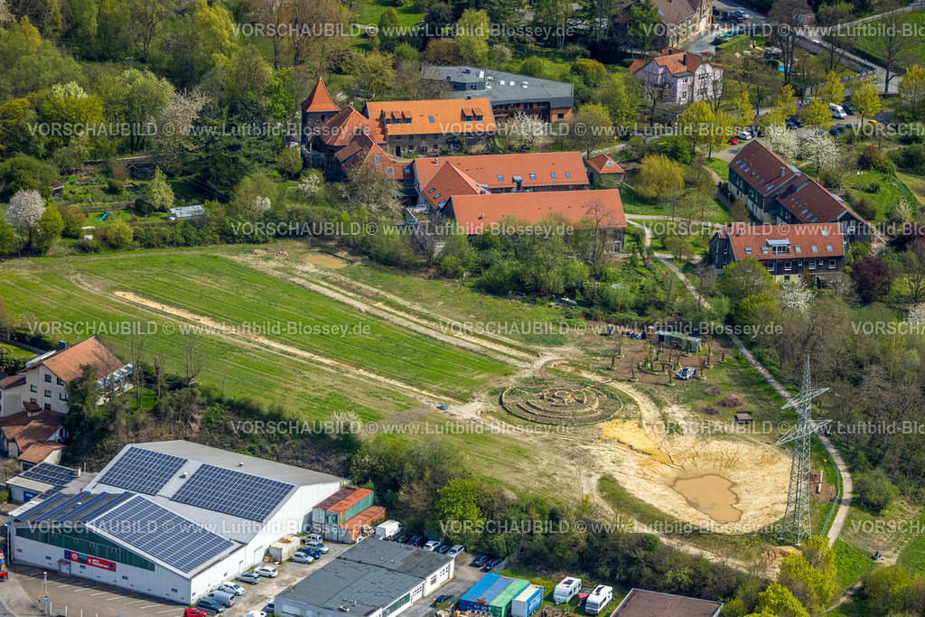 Witten230402312 | Luftbild, Christopherus-Haus Wohn- und Lebensgemeinschaft, neue Kräutergartenanlage, Annen, Witten, Ruhrgebiet, Nordrhein-Westfalen, Deutschland