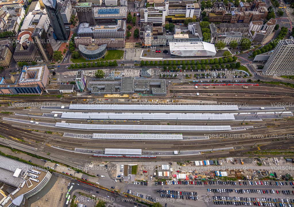 Dortmund230700217 | Luftbild, Hauptbahnhof Dortmund, Baustelle, Bahnsteige und Bahnhofsvorplatz, Deutsches Fußballmuseum, City, Dortmund, Ruhrgebiet, Nordrhein-Westfalen, Deutschland