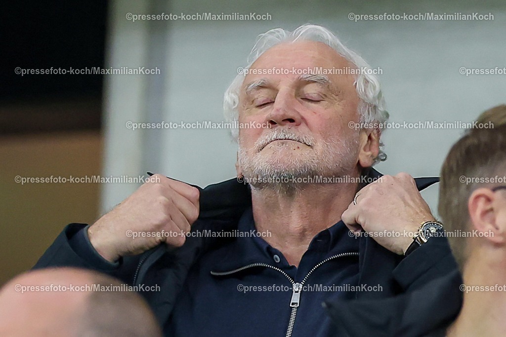 DFB10102502030 | 10.10.2025, Fußball, Länderspiel, Deutschland - Luxemburg, UEFA WM-Qualifikation, 2025/2026, Gruppe A, PreZero Arena in Sinsheim: L-R: Direktor Rudi Voeller (Deutschland) DFB regulations prohibit any use of photographs as image sequences and or quasi-video.