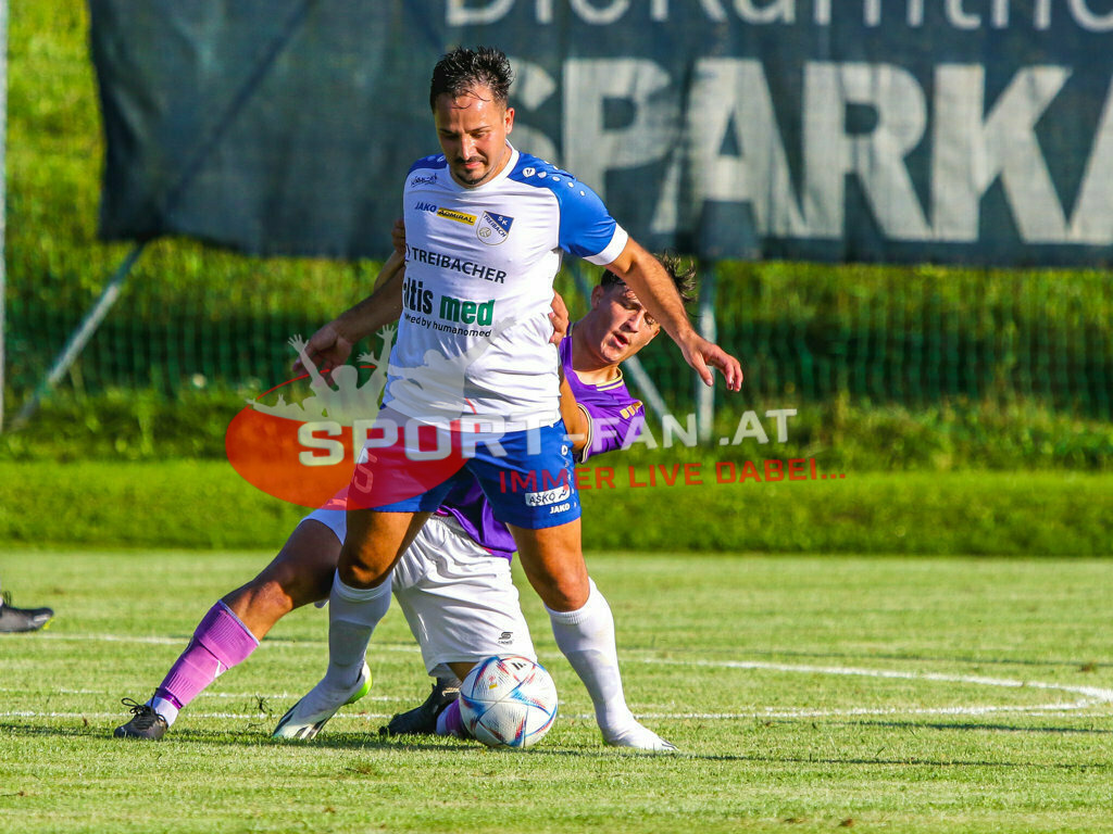 Austria Klagenfurt Amateure - SK Treibach 1-1, Kärntner Liga 2. Runde | Vahid Muharemovic (SK Treibach #15) Austria Klagenfurt Amateure - SK Treibach 1-1 am 08.08.2023 in Brückl
(Sportplatz), Austria, (Photo by Ernst Krawagner sport-fan.at) - Realisiert mit Pictrs.com