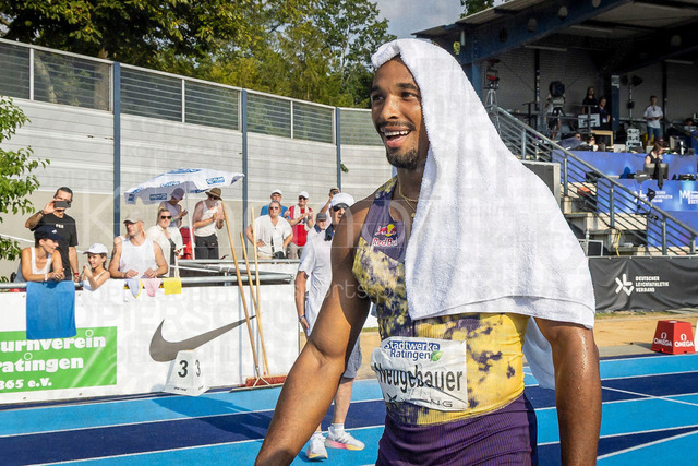 Multisport Event; Ratingen, 27.06.2026 | RATINGEN, GERMANY - JUNE 27, 2026 : Leo Neugebauer (GER / Germany) after the 400m competing during the Multisport Event at Stadion Ratingen on June 27, 2026 in Ratingen, Germany.