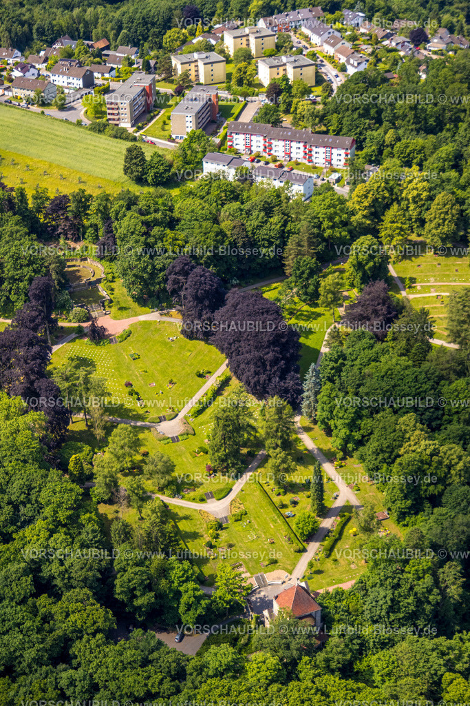 Velbert250600731Langenberg | Luftbild, evang. Friedhof Gräberfeld, Langenberg, Velbert, Ruhrgebiet, Nordrhein-Westfalen, Deutschland