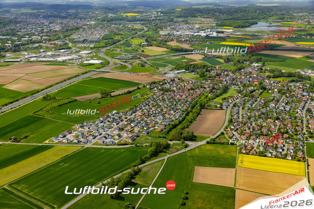 Die Luftaufnahme Unterlauter - Lautertal wurde 2022 vom Flugzeug aus (keine Drohne) erstellt. Hohe Auflösung -für große Poster und Wandbilder geeignet - Garantiert!