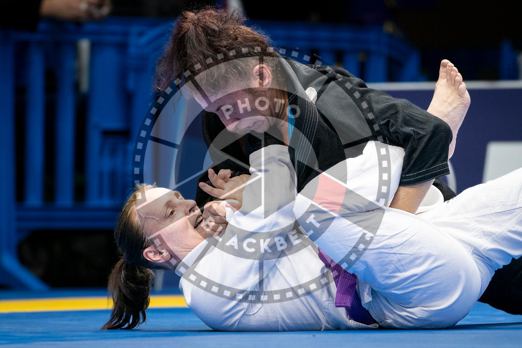 20240125PBB00820 | Fighters compete during the sixth day of the Brazilian Jiu-jitsu European Championship of the IBJJF in Paris, France, on January 25, 2024.