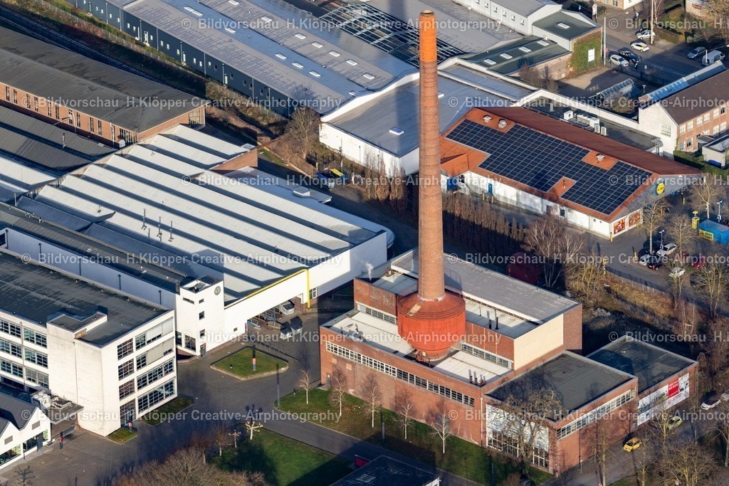 Luftbild Kesselhaus Krefeld-8153 | Luftbildfotografie Werksgelände und technische Anlagen und Infrastruktur im stillgelegten Industriedenkmal " Kesselhaus " an der Straße Girmesgath in Krefeld im Ruhrgebiet im Bundesland Nordrhein-Westfalen, Deutschland - Realisiert mit Pictrs.com