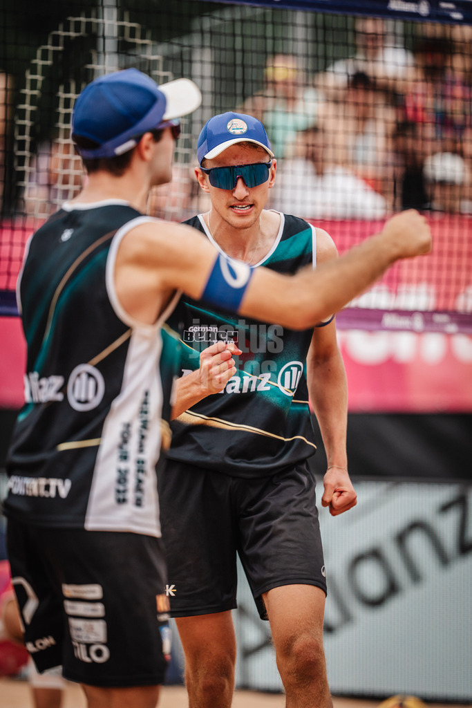 Beachvolleyball | Männer | Allianz German Beach Tour 2025 | Tourstop München | 05.07.2025 | Momme Lorenz jubelt