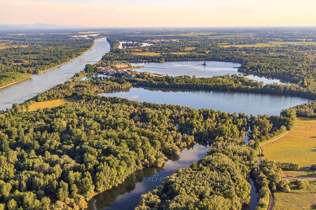 Vue aérienne: Réserve naturelle du Delta de la Sauer à Munchhausen dans le département Bas Rhin, France – .Photo: IMG_58002.jpg prise le 16/06/2013 par Werner Riehm/FLY-FOTO.eu – Résolution de l'original: 4752 x 3168 px