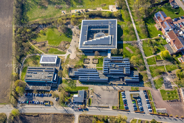 Nordkirchen250401057 | Luftbild, Johann-Conrad-Schlaun-Schule, Gesamtschule mit Solardach, Nordkirchen, Münsterland, Nordrhein-Westfalen, Deutschland