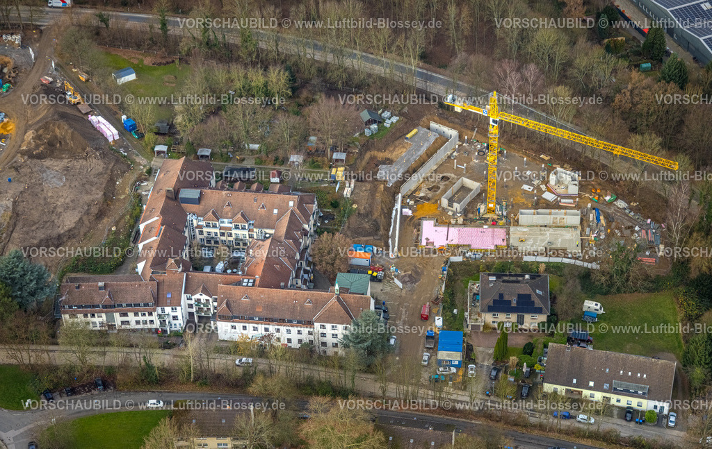 Hattingen251200368 | Luftbild, Neubau St. Josefs-Quartier, Baustelle mit Baukran am Altenheim St. Josef Seniorenheim, Hattingen, Ruhrgebiet, Nordrhein-Westfalen, Deutschland