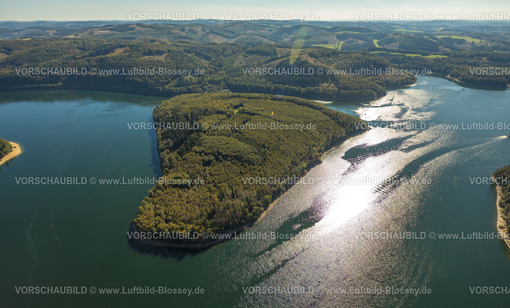 Attendorn230909140 | Luftbild, Biggetalsperre, Gilberginsel, Neu-Listernohl, Attendorn, Sauerland, Nordrhein-Westfalen, Deutschland