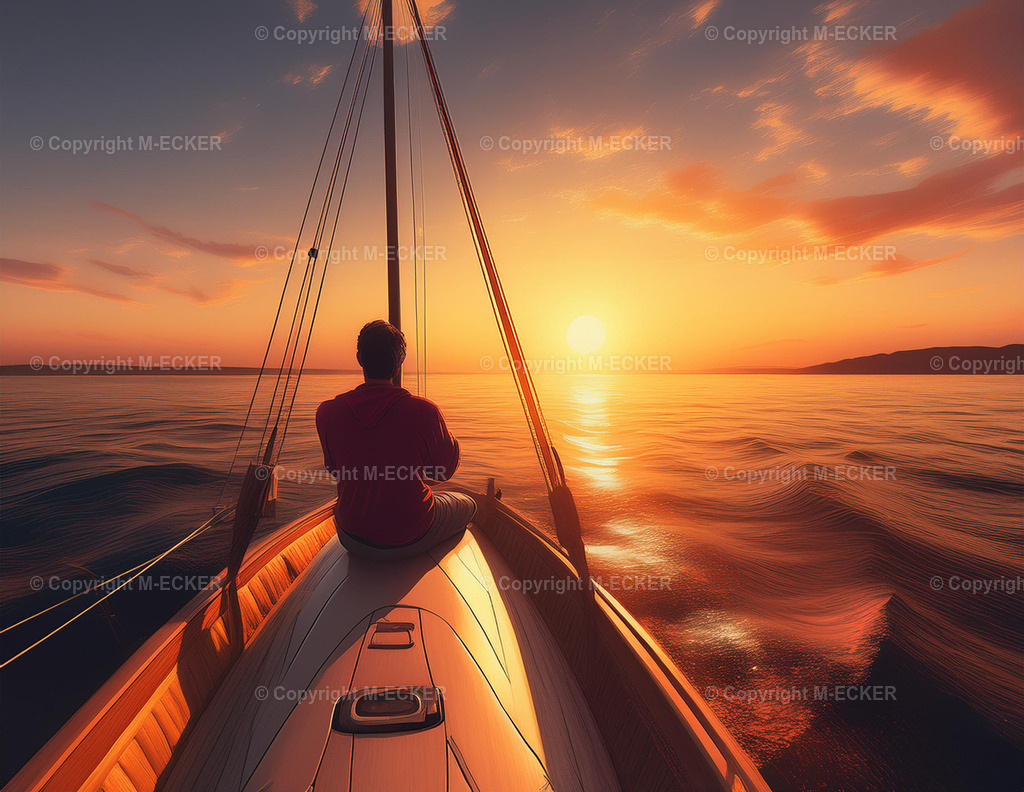 Segelboot mit Mann 14 | Martin Ecker Fotograf Euratsfeld - Realisiert mit Pictrs.com