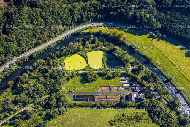 Finnentrop230908487 | Luftbild, Ruhrverband Kläranlage, Lenhausen, Finnentrop, Sauerland, Nordrhein-Westfalen, Deutschland