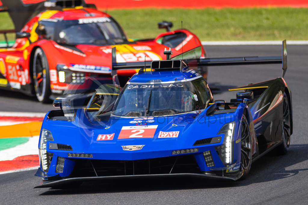 Trainproduction-20230708-0015 | MONZA,ITALY,08.Jul.23 - MOTORSPORTS - WEC, FIA World Endurance Championships, 6h of Monza, Autodromo Monza. Image shows Earl Bamber (NZL), Alex Lynn (GBR) and Richard Westbrook (GBR/ Cadillac Racing). Photo: Trainproduction / Matthias Trinkl