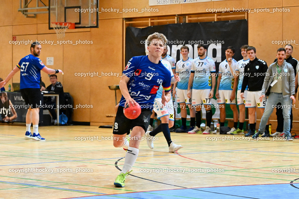 SC Ferlach vs. HSG Bärnbach/Köflach 30.3.2024 | #9 SAGER Nico SC Ferlach, SC Ferlach vs. HSG Bärnbach/Köflach 30.3.2024, SC Ferlach vs. HSG Bärnbach/Köflach am 30.03.2024 in Ferlach (Ballspielhalle Ferlach), Austria, (Photo by Bernd Stefan)