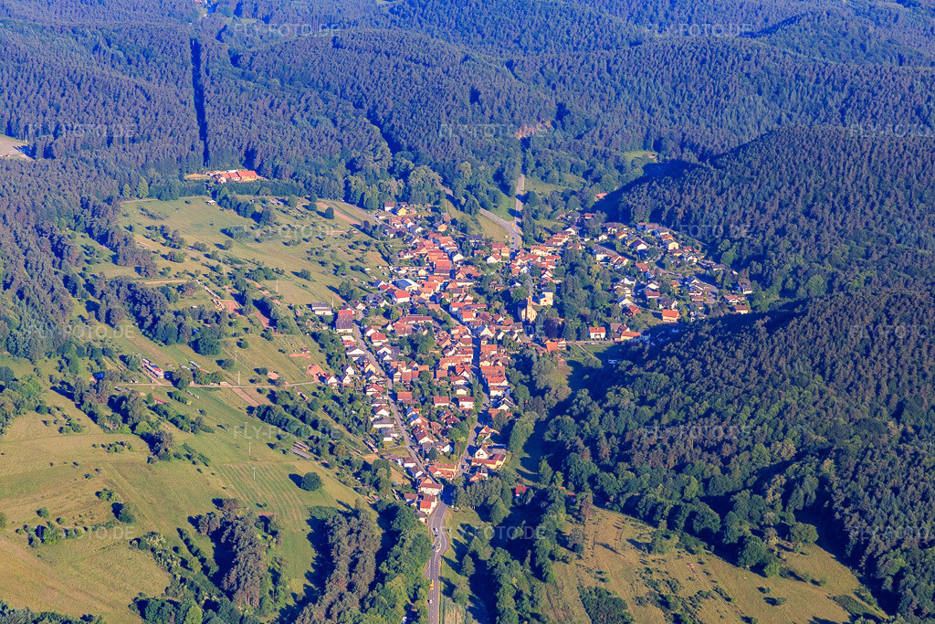 Luftbild: Ortsansicht von Osten in Birkenhördt im Bundesland Rheinland-Pfalz in Deutschland. Foto: IMG_080012.jpg vom 05.06.2015 durch Werner Riehm/FLY-FOTO.de