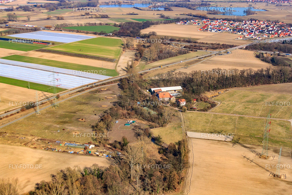 Wanzheimer Mühle | Luftbild: Wanzheimer Mühle in Rheinzabern im Bundesland Rheinland-Pfalz in Deutschland. Foto: IMG_48897.jpg vom 09.03.2012 durch Werner Riehm/FLY-FOTO.de - Realisiert mit Pictrs.com