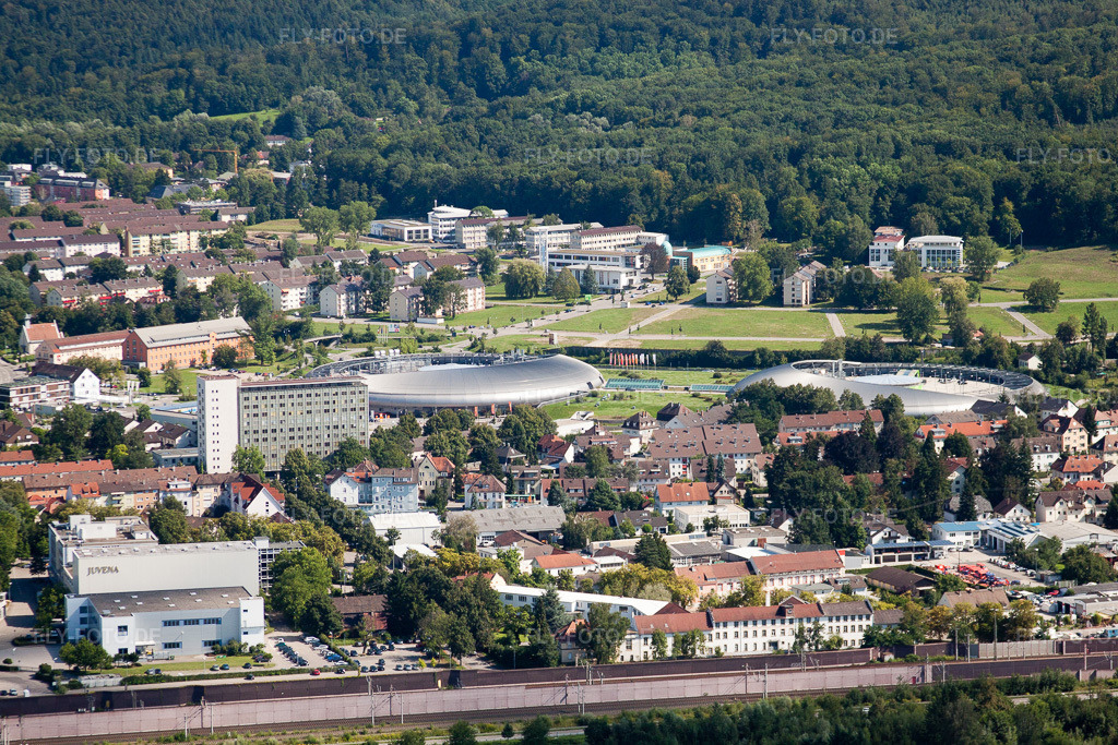 Luftbild: Shopping Cité im Ortsteil Oos in Baden-Baden im Bundesland Baden-Württemberg in Deutschland. Foto: IMG_31248.jpg vom 09.08.2010 durch Werner Riehm/FLY-FOTO.de