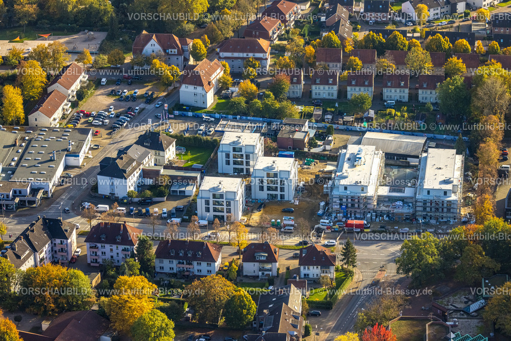 Gladbeck221005708 | Luftbild, Baustelle und Neubaugebiet für Wohnen und Soziales auf dem ehemaligen Mercedes-Lueg-Gelände Wilhelmstraße, Gladbeck, Ruhrgebiet, Nordrhein-Westfalen, Deutschland