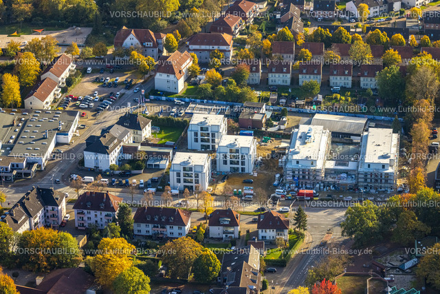 Gladbeck221005708 | Luftbild, Baustelle und Neubaugebiet für Wohnen und Soziales auf dem ehemaligen Mercedes-Lueg-Gelände Wilhelmstraße, Gladbeck, Ruhrgebiet, Nordrhein-Westfalen, Deutschland