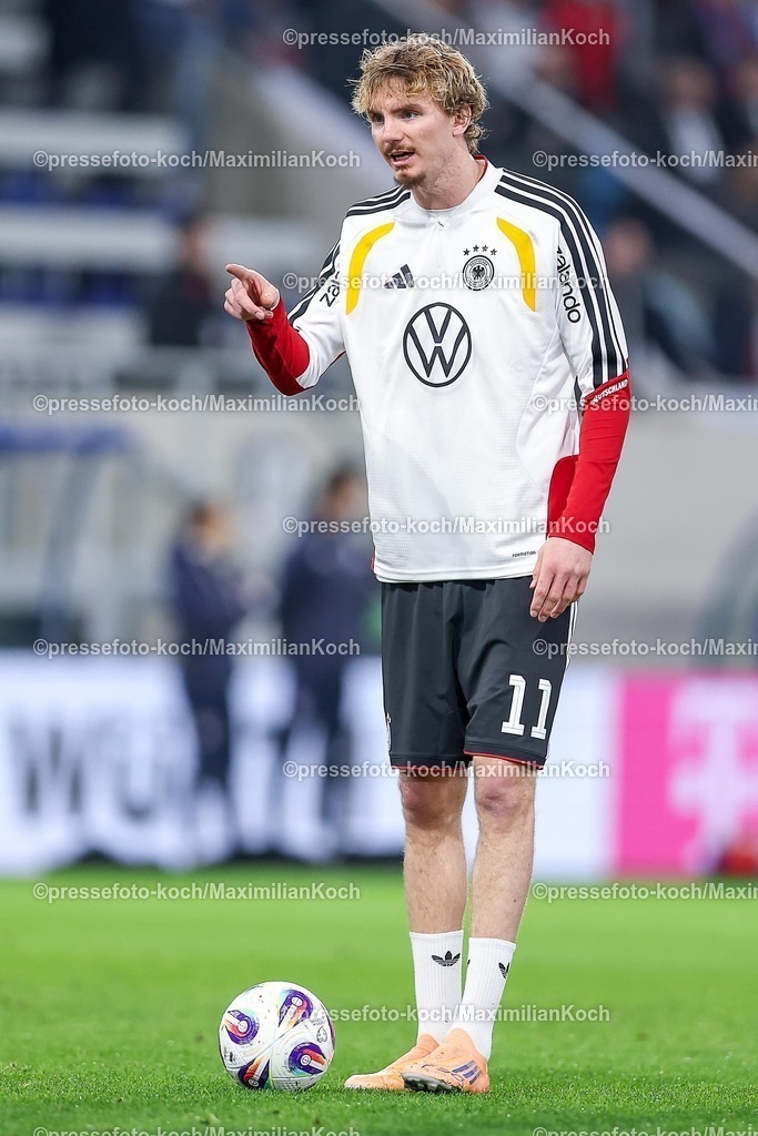 DFB14112501040 | 14.11.2025, Fußball, Länderspiel, WM-Qualifikation Europa, Deutschland - Luxemburg, Stade de Luxembourg (Croix de Gasperich, Luxemburg), 9. Spieltag, Saison 2025 2026: Nick Woltemade (GER #11)  Regulations prohibit any use of photographs as image sequences and or quasi-video.