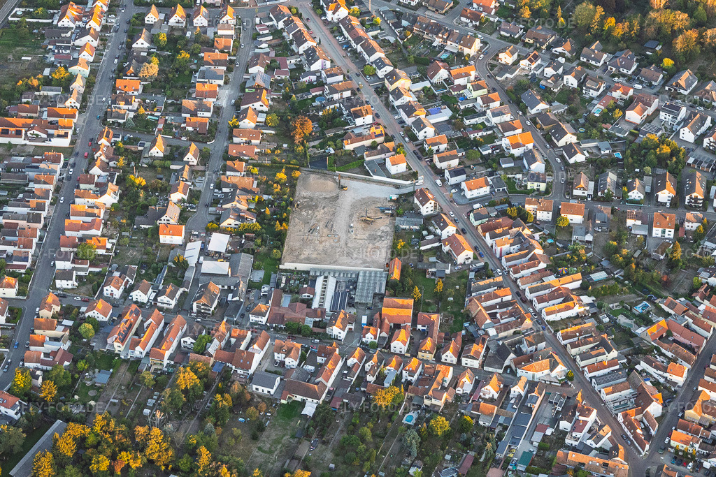 Luftbild: Erschliessungsarbeiten für Neubaugebiet 