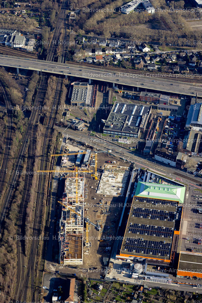 Luftbild Duisburg-8743 | Luftbildfotografie Baustelle zum Neubau des Schul- Gebäudes " „ Gesamtschule Mitte-Süd“ " an der Straße A59 in Duisburg im Ruhrgebiet im Bundesland Nordrhein-Westfalen, Deutschland - Realisiert mit Pictrs.com