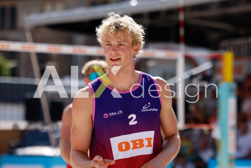 Obi BeachTour 2026 - Basel | BASEL, SWITZERLAND - JULY 17: JACOB HEJLSVIG PETERSEN (DEN) during the Obi BeachTour 2026 match between BREER / KÄLIN (SUI) and NAPIER / PETERSEN (DEN) at Barfüsserplatz on July 17, 2026 in Basel, Switzerland. - Realisiert mit Pictrs.com
