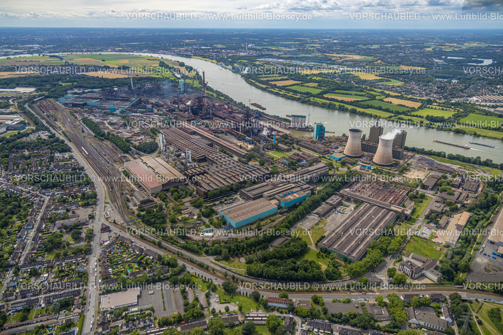 Duisburg240704336-Sued | Luftbild, Duisburg-Süd, HKM Hüttenwerke Krupp Mannesmann GmbH am Fluss Rhein, Hüttenheim, Duisburg, Ruhrgebiet, Nordrhein-Westfalen, Deutschland