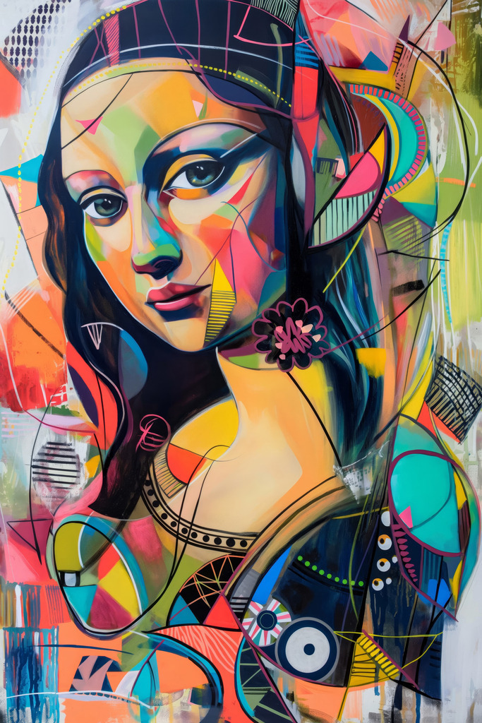 10250128 - Mona Lisa Pop Art | Modernes Wandbild oder Poster im Stil eines Pop Art Gemäldes. Für Preise, Formate und Ausführungen klicken Sie bitte auf "Bestellen".