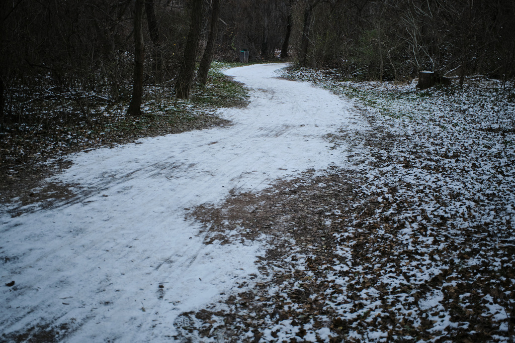 Verschneiter Weg durch den Wald | Wien, Austria - December 13, 2022: Verschneiter Weg durch den Wald. - Realisiert mit Pictrs.com