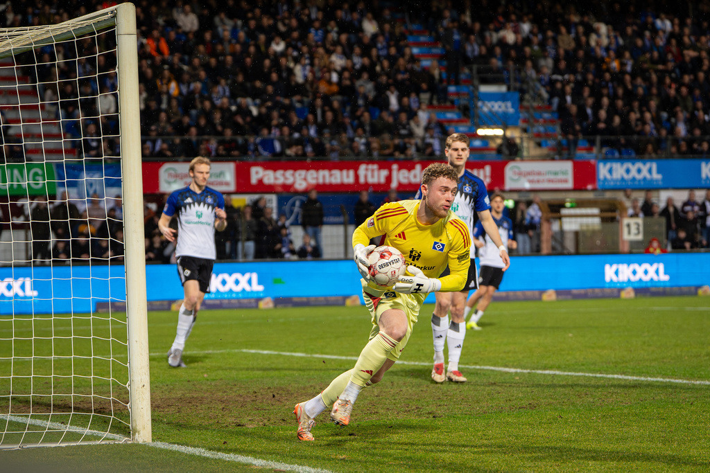 Fußball I Herren I Saison 2025-2026 I Regionalliga Nord I 24. Spieltag I SV Meppen - Hamburger SV II I 1291 | Hannes Steffen Hermann (1, Hamburger Sport Verein II) - Realisiert mit Pictrs.com