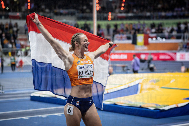 World Athletics Indoor Championships Kujawy Pomorze 26, 21.03.2026 | TORUN, POLAND - MARCH 21:  Lieke KLAVER (NED) celebrating her 2nd place in the female’s 400m during the World Athletics Indoor Championships Kujawy Pomorze 26 on day 2 / session 2 at Kujawsko-Pomorska Arena Torun on March 21, 2026 in Torun, Poland. 