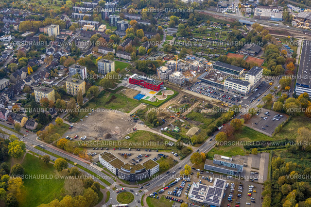 Herne241015800 | Luftbild, Kaiserquartier Herne, Baustelle mit Neubau einer Wohnanlage und Wohnsiedlung, Kita Lackmanns Hof Kindergarten, Baukau, Herne, Ruhrgebiet, Nordrhein-Westfalen, Deutschland