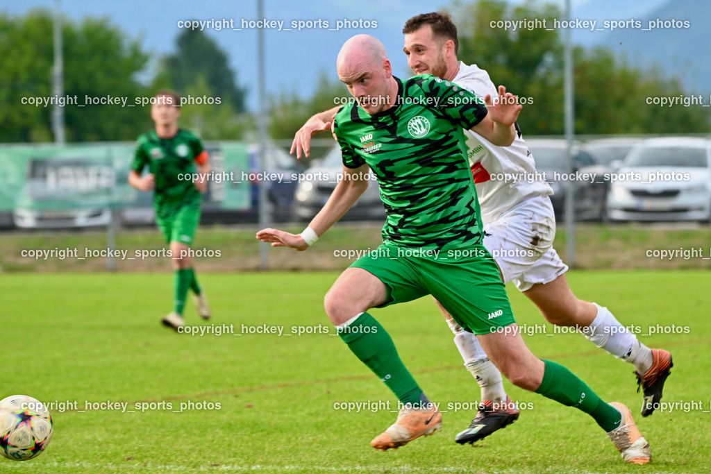 SC Landskron vs. Rapid Lienz | #11 Christian Wilpernig SC Landskron, #15 Matej Verstovsek Rapid Lienz, SC Landskron vs. Rapid Lienz, SC Landskron vs. Rapid Lienz am 22.09.2024 in Villach (Sportanlage Landskron), Austria, (Photo by Bernd Stefan)