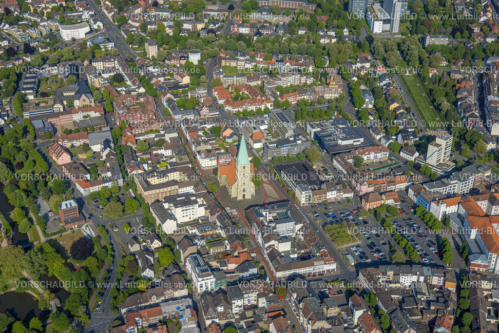 Hamm230506733 | Luftbild, City mit evang. Pauluskirche, Marktplatz, Mitte, Hamm, Ruhrgebiet, Nordrhein-Westfalen, Deutschland