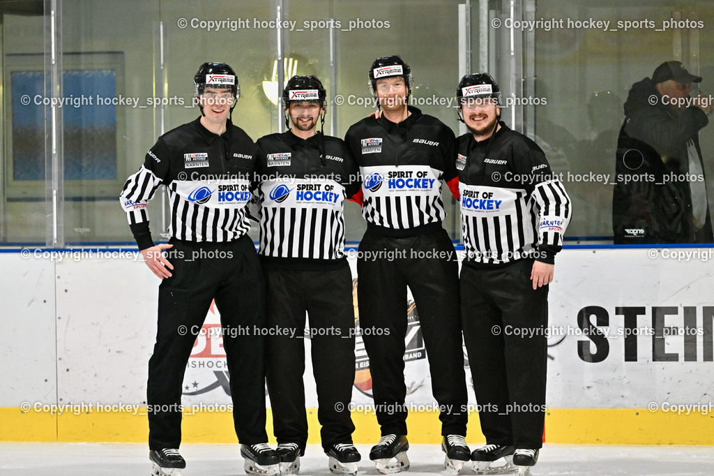 ESC Steindorf vs. EHC Althofen | Puff Wolfgang Referee, Kummer Stefan Referee,Orel Stephan Referee, Wucherer Gerald Referee, ESC Steindorf vs. EHC Althofen, ESC Steindorf vs. EHC Alhofen am 03.03.2024 in Steindorf (Ossiachersee Halle), Austria, (Photo by Bernd Stefan)