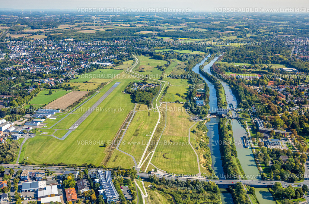 Hamm250901887 | Luftbild, Flugplattz Hamm-Lippewiesen und Erlebensraum am Datteln-Hamm-Kanal und Fluss Lippe, Kläranlage Hamm Mattenbeckeund Schleuse Hamm, Stadtbezirk Heessen, Hamm, Ruhrgebiet, Nordrhein-Westfalen, Deutschland