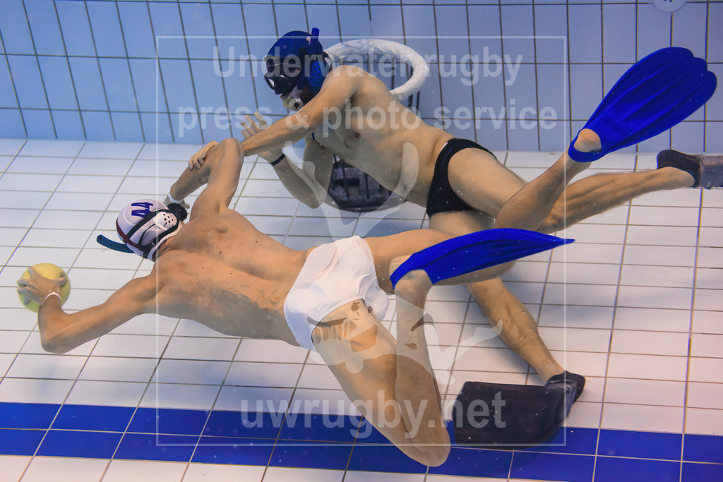 Underwater rugby action press picture | Bamberg, Germany - March 04 2023: Underwater rugby training camp of the Tauchclub Bamberg together with the Austrian national team. - Realisiert mit Pictrs.com