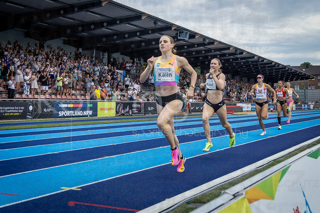 Multisport Event; Ratingen, 28.06.2026 | RATINGEN, GERMANY - JUNE 28, 2026 : Annik Kälin (SUI / Switzerland) and Emma Kaul (GER / Germany) competing over 800m during the Multisport Event at Stadion Ratingen on June 28, 2026 in Ratingen, Germany.