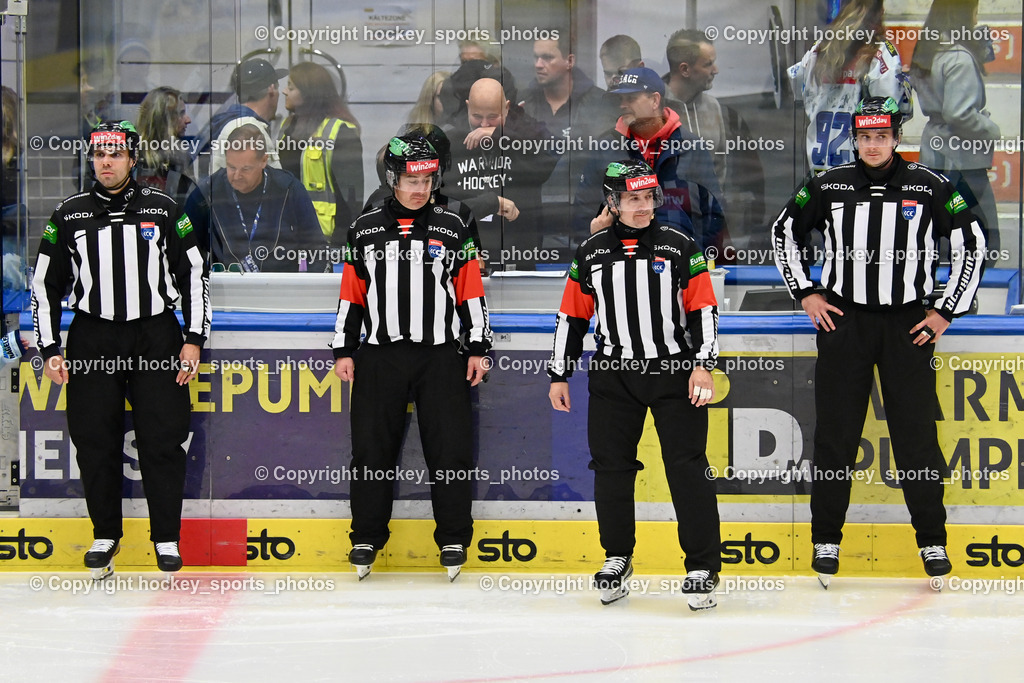 EC IDM Wärmepumpen VSV vs. Pioneers Vorarlberg 11.10.2024 | KONC DANIEL Referee, SIEGEL STEFAN Referee, PIRAGIC TRPIMIR Referee, DURMIS OTO Referee, EC IDM Wärmepumpen VSV vs. Pioneers Vorarlberg 11.10.2024, EC IDM Wärmepumpen VSV vs. Pioneers Vorarlberg am 11.10.2024 in Villach (Stadthalle Villach), Austria, (Photo by Bernd Stefan)