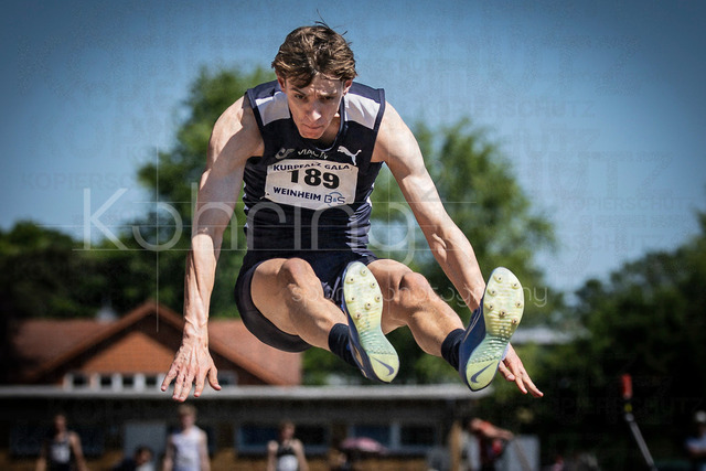 B&amp;S Kurpfalz Gala; Weinheim, 23.05.2026 | WEINHEIM, GERMANY - MAY 24: Mikko Jonas Pirsig (GER/Cologne Athletics) during the B&amp;S Kurpfalz Gala am 23.05.2026 at the  Sepp-Herberger-Stadium in Weinheim (Baden-Wuerttemberg / Germany).