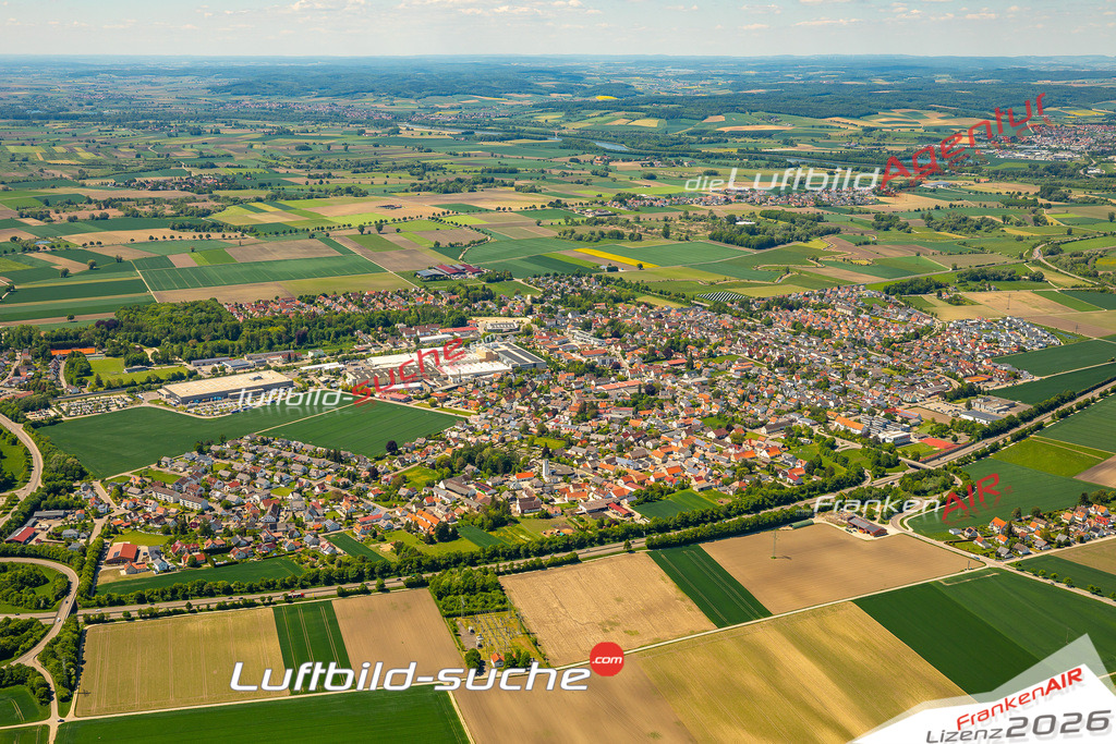 Schöne Luftaufnahme als Geschenk in Asbach Asbach-Bäumenheim - Die Luftbildaufnahme wurde 2025 vom UL-Flugzeug heraus erstellt ( keine Drohne ) - Hochauflösende Luftaufnahme -Nicht vergleichbar mit Google Maps oder Satelittenbilder- Die Geschenkidee !Mit Lizenz und Bildrechte bestellbar