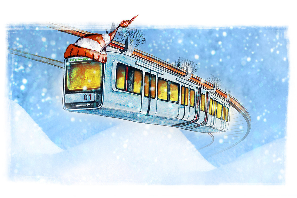 Weihnachtstasse | Einmal im Leben durch Wuppertal schweben - Realisiert mit Pictrs.com