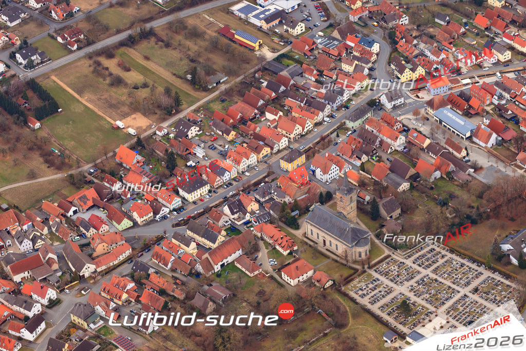 Das Luftbild der Stadt Eggolsheim wurde 2018 vom Flugzeug heraus erstellt (keine Drohne) Aufnahmehöhe ca.400 Meter- hohe Auflösung für beste Druck-Qualität