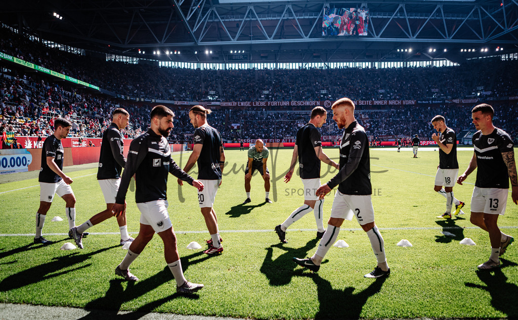 2. Bundesliga, Saison 2024/25, 28. Spieltag: Fortuna Düsseldorf - SC Preußen Münster | Düsseldorf, 05.04.2025: 2. Bundesliga, 28. Spieltag, Fortuna Düsseldorf gegen SC Preußen Münster in der Merkur Spiel-Arena in Düsseldorf. Foto: sportfotografie.ms | Markus Paletta - Realisiert mit Pictrs.com