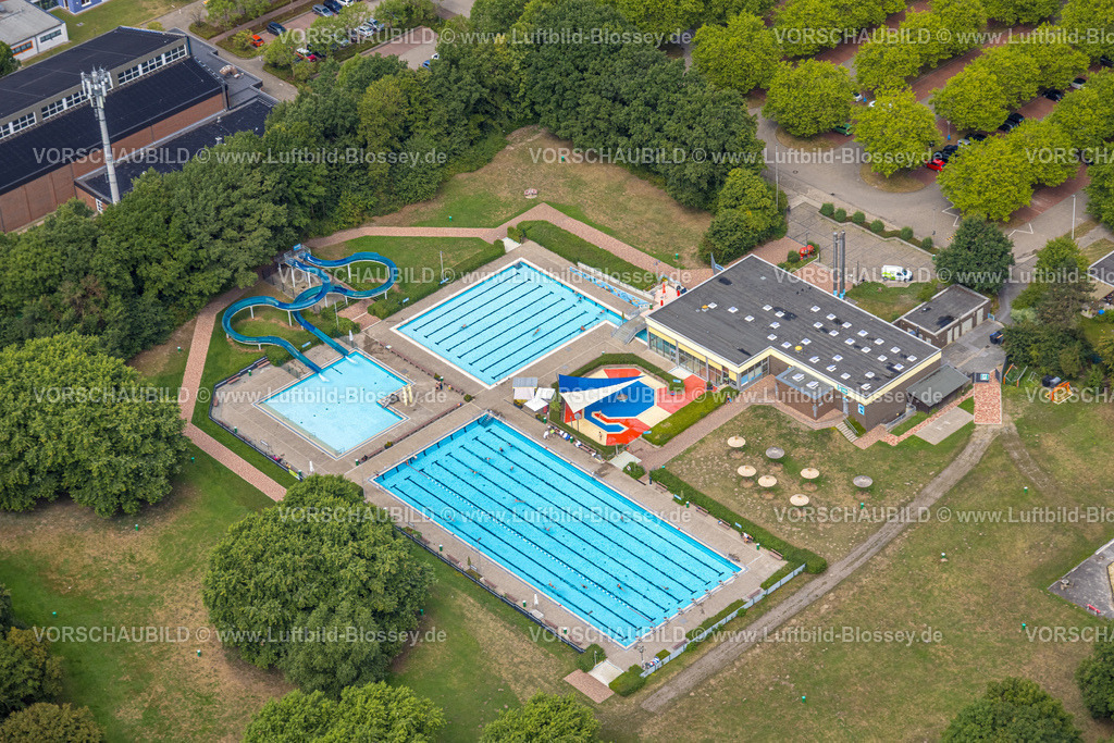 Hamm250701241Rhynern | Luftbild, Freibad Süd mit mit Schwimmbecken und Wasserrutsche, Funkmast am Südbad, Stadtbezirk Rhynern, Hamm, Ruhrgebiet, Nordrhein-Westfalen, Deutschland