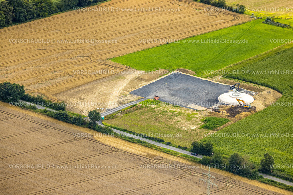 Ahlen230803481 | Luftbild, uftbild, Baustelle Fundament für ein Windrad, Ahlen, Ruhrgebiet, Nordrhein-Westfalen, Deutschland