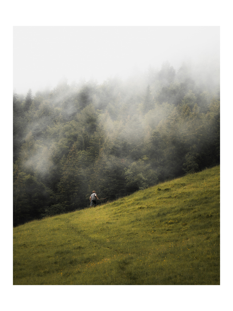 Yield | Captured on 15 June 2024 in Switzerland, Yield measures human effort against a landscape larger than the self. Exposure, discipline, simplicity and hardship shape a reflection on endurance and humility — a quiet acceptance of forces beyond our control. - Realisiert mit Pictrs.com